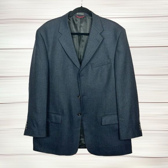 Pierre Cardin Wool Sport Coat Suit Jacket Three Buttons Front Stone Blue 44R - Picture 1 of 11